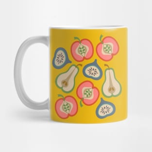 APPLE PEAR FIG Retro Summer Fruit Plump Ripe Colorful - UnBlink Studio by Jackie Tahara Mug